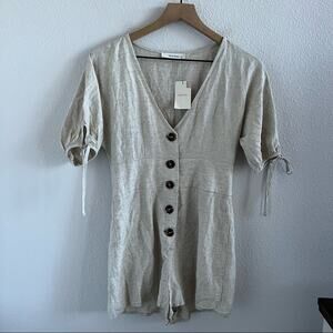NWT Idem Ditto Neutral Romper Playsuit Jumpsuit Lagenlook Boho Minimalist Small